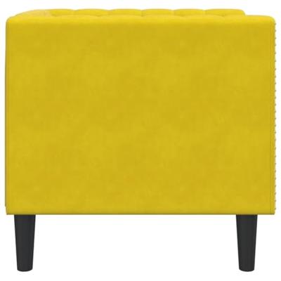 Fauteuil Chesterfield-stijl fluweel geel