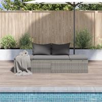 Tuinbed 195x60 cm poly rattan grijs - thumbnail
