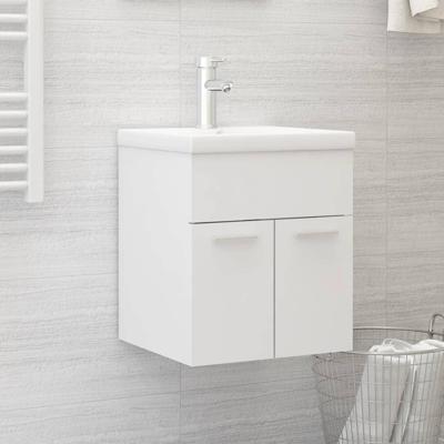 VidaXL Wastafelkast 41x38,5x46 cm bewerkt hout wit VidaXL Wastafelkast 41x38,5x46 cm bewerkt hout wit