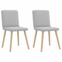 Eetkamerstoelen 2 st stof wolk grijs - thumbnail