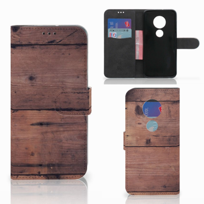 Motorola Moto G7 | G7 Plus | Book Style Case | Old Wood