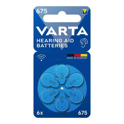 Batterij voor hoortoestel Varta Hearing Aid 675 PR44 6 Stuks