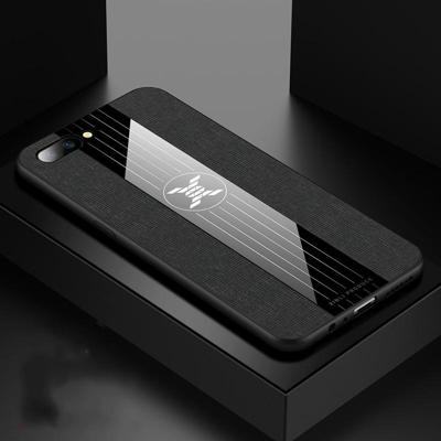 Voor OPPO R11 XINLI stiksels doek Textue schokbestendig TPU beschermhoes (zwart)