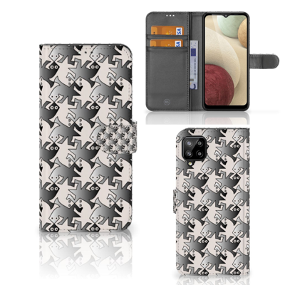 Samsung Galaxy A12 Telefoonhoesje met Pasjes Salamander Grey Samsung Galaxy A12 Telefoonhoesje met Pasjes Salamander Grey