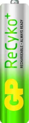 GP ReCyko+ NiMH Ready to use AAA batterijen 800mAh, 4 stuks in blister