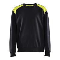 Blåkläder Sweatshirt bicolour 35801158 | Zwart/High-Vis Geel | Maat XL - 7330509810576 - thumbnail
