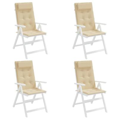 VidaXL Stoelkussens 4 st hoge rug oxford stof beige