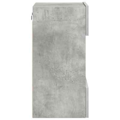 Wandkasten met LED-verlichting voor tv 2 st 40x30x60,5 cm betongrijs