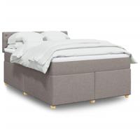 Boxspring met matras stof taupe 140x190 cm - thumbnail