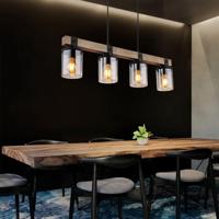 Globo Houten hanglampLila 4-lichts - 15555-4H - thumbnail