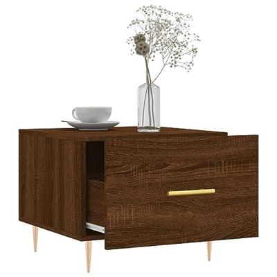 Salontafel 50x50x40 cm bewerkt hout bruin eikenkleur