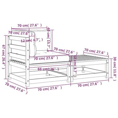 Tuinhoekbank met kussens en voetenbank