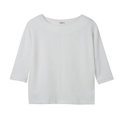 Sweatshirt van bio-katoen met raatstructuur, natuurwit 44/46 Sweatshirt van bio-katoen met raatstructuur, natuurwit 44/46