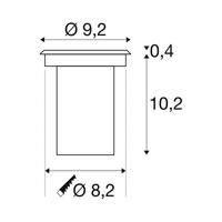 SLV DASAR 92 LED HV rond edelstaal 1xLED 3000K 233520 Vloerinbouwlamp LED 5.5 W RVS (geborsteld) - thumbnail