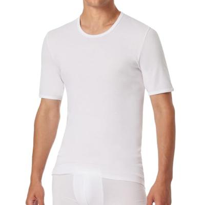 Heren T-Shirt Rib - Feinrib Original - 100% katoenen witte heren ondershirts korte mouw - S - S - S - S - S - S - S - S - S - S - S - S -