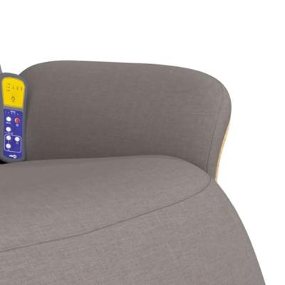 Massagestoel verstelbaar met voetensteun stof taupe