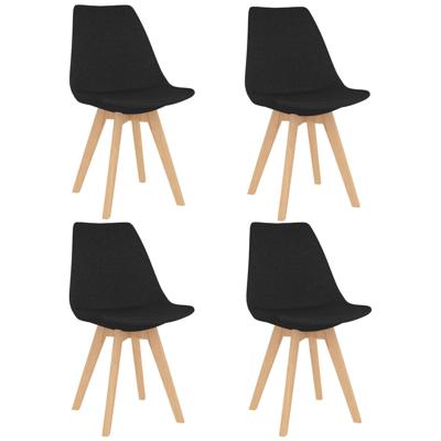 vidaXL Eetkamerstoelen 4 st stof zwart vidaXL Eetkamerstoelen 4 st stof zwart