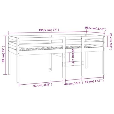 Hoogslaper massief grenenhout wasbruin 90x190 cm