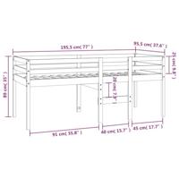Hoogslaper massief grenenhout wasbruin 90x190 cm - thumbnail