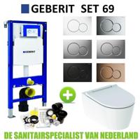 Geberit UP320 Toiletset set69 ONE Rimless Diepspoel Turboflush Wit met Sigma 01 drukplaat - thumbnail