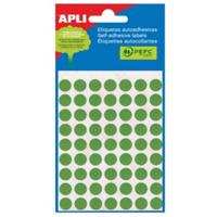 Apli ronde etiketten in etui diameter 13 mm, groen, 175 stuks, 35 per blad (2058) - thumbnail