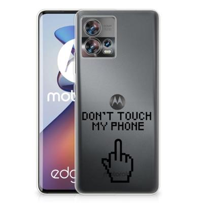 Motorola Edge 30 Fusion Silicone-hoesje Finger Don't Touch My Phone Motorola Edge 30 Fusion Silicone-hoesje Finger Don't Touch My Phone