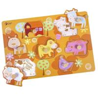 Classic World houten noppenpuzzel boerderij - thumbnail