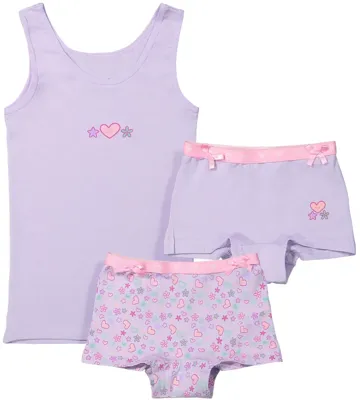 Funderwear meisjes ondergoed meisjes setje - Sweetheart - Boxershorts en hemd setje meisjes - Katoen