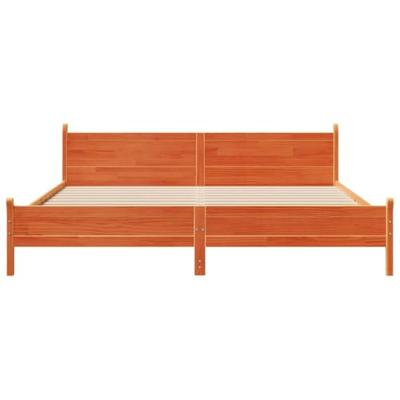 Bedframe zonder matras massief grenenhout wasbruin 200x200 cm