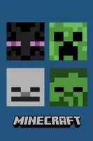 Minecraft fleece deken - 100 x 150 cm (blauw) - thumbnail
