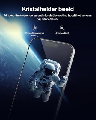 Belkin ScreenForce InvisiGlass Privacy Screenprotector iPhone Air, Krasbestendig, Stoot- en Valbescherming, met Easy Align-Frame voor Bevestiging Zonder Luchtbellen, 9H Gehard Gerecycled Glas