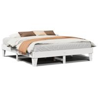 Bedframe zonder matras massief grenenhout wit 200x200 cm - thumbnail