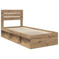 Bedframe Ambachtelijk eiken 100 x 200 cm Massief grenenhout - thumbnail