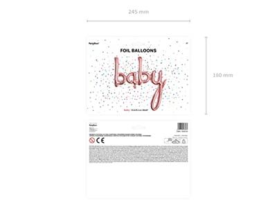PartyDeko Folieballon Baby Roségoud (73cm)
