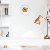 NeXtime wandklok retro ii 25cm wit/goud - thumbnail