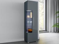 Kolomkast INAZO 1 deur rechts grijs/hoogglans grijs zonder led - thumbnail