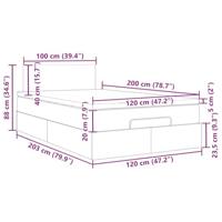 Bed met matras 120x200 cm stof zwart - thumbnail