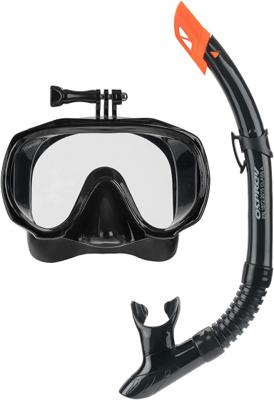 Osprey snorkelset met camerahouder siliconen zwart 2-delig Osprey snorkelset met camerahouder siliconen zwart 2-delig