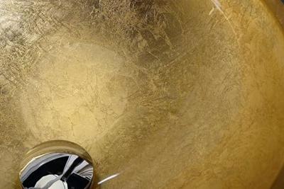 Waskom Sapho Murano Rond 40x14 cm Glas Goud / Zwart Sapho