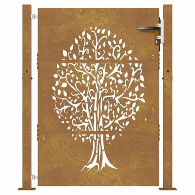 Poort 100x125 cm boomontwerp cortenstaal