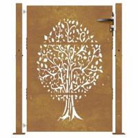 VidaXL Poort 105x130 cm boomontwerp cortenstaal - thumbnail