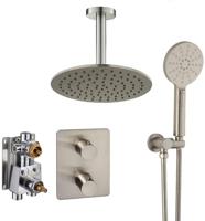 Ben Lavion 250 inbouw regendoucheset met 4 straalsoorten en plafondaansluiting Ø25cm RVS-look - thumbnail