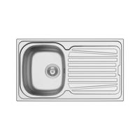 Spoelbak Uitstortgootsteen Van Marcke Hypero 86x50cm RVS - thumbnail