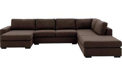 Goossens Bank Lucca bruin, stof, 2,5-zits, stijlvol landelijk met ligelement rechts Goossens Bank Lucca bruin, stof, 2,5-zits, stijlvol landelijk met ligelement rechts