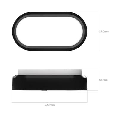 Set van 2 C-Series - LED Plafondlamp zwart ovaal - Wandlamp - Scheepslamp - IP54 - 18 Watt - 1830lm - 6500K Daglicht wit - voor binnen en buiten