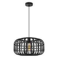 Boheemse Hanglamp - Bamboe Lampenkap - Elliptische - Zwart - Ø40 x 126 cm - E27 fitting - Ontworpen voor gebruik in slaapkamers en werkruimtes - Inclusief 1 meter kabel - thumbnail
