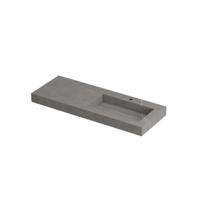 INK Pitch Wastafel Keramische Slab Rechts met Drain en Front en Side Skirts 1 Kraangat - 1200x450x90 mm - Armani Grey Mat - thumbnail