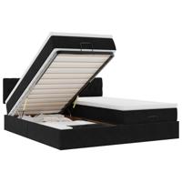 Ottoman bed met matrassen en LED's 160x200cm fluweel zwart - thumbnail