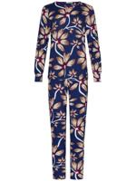 Marineblauwe pyjama bloemen Pastunette - thumbnail