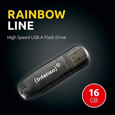 USB stick INTENSO Rainbow Line 16 GB Zwart 16 GB USB stick